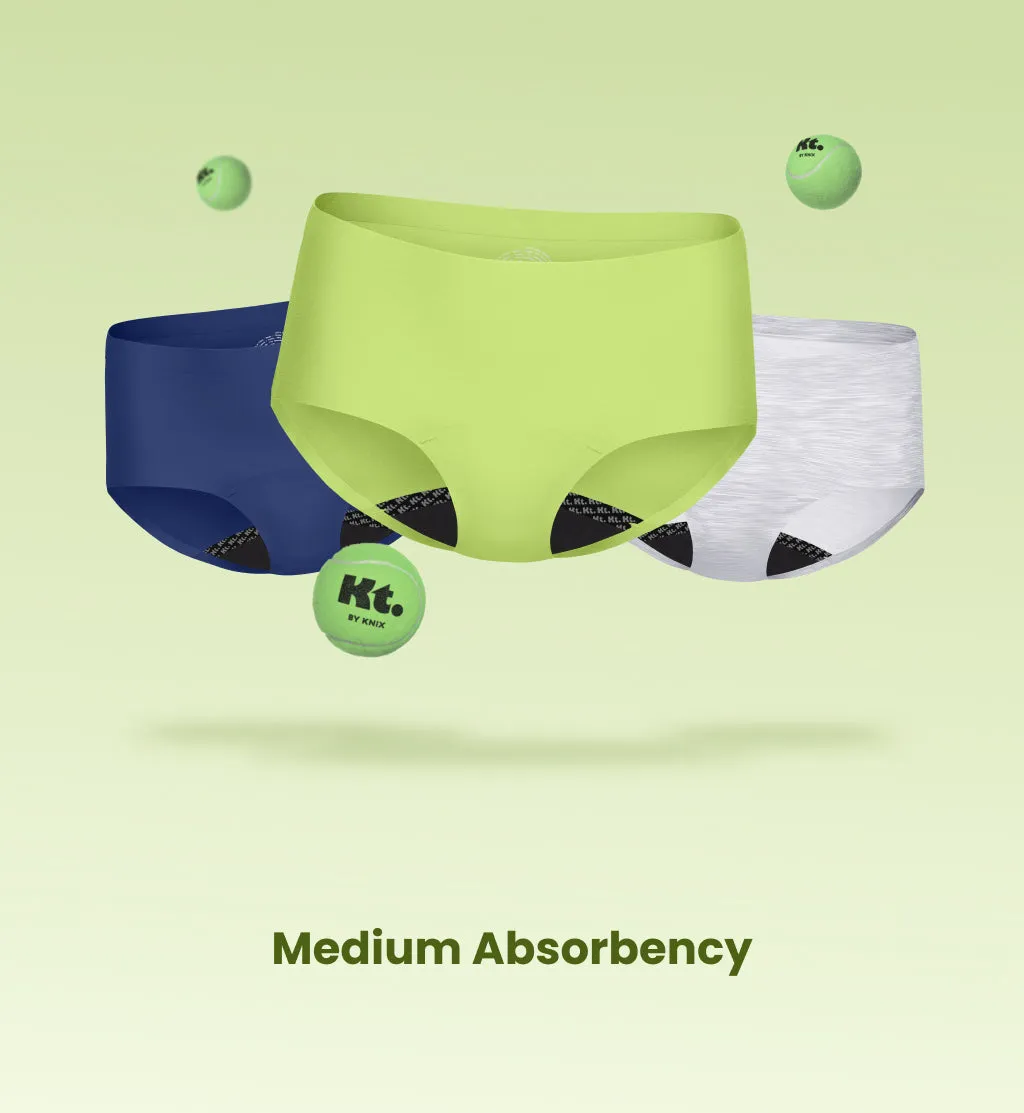 Leakproof UltraThin No-Show Underwear Boyshort 3-Pack (Kit Item)