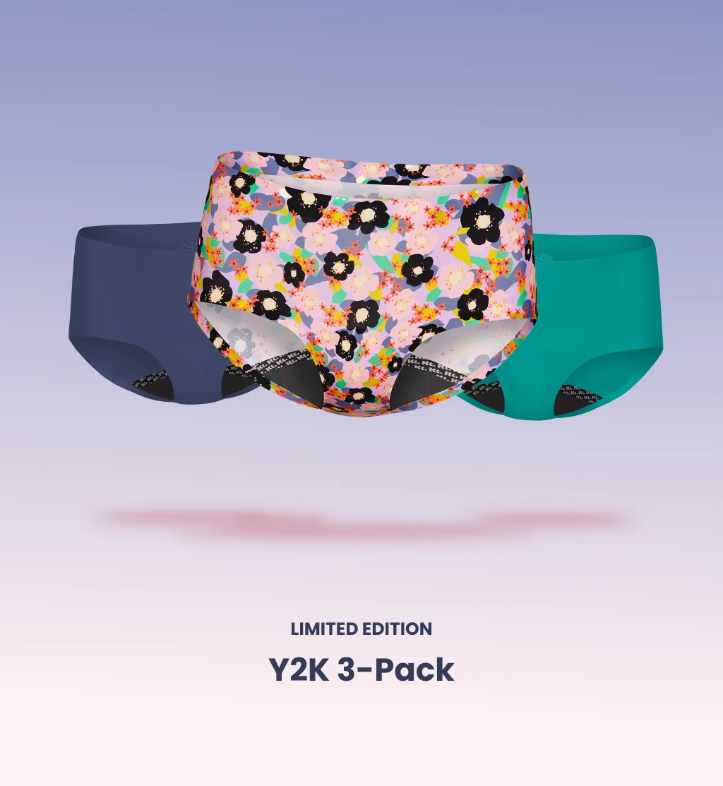 Leakproof UltraThin No-Show Underwear Boyshort 3-Pack (Kit Item)